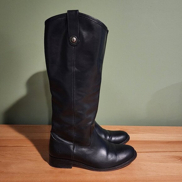 Frye Women's Melissa Button Riding Boots Equestrian Leather Boots Black sz 6 - Picture 4 of 14